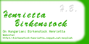 henrietta birkenstock business card